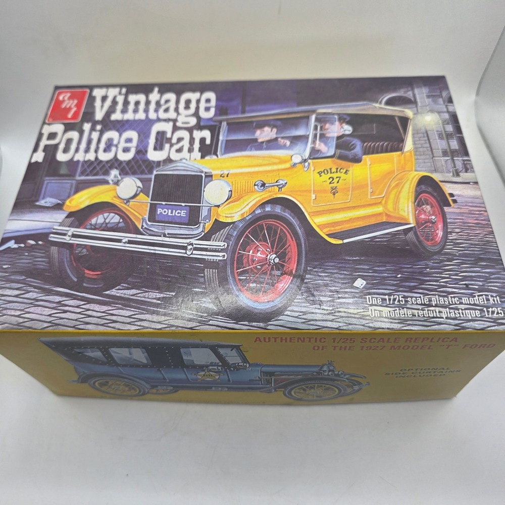 AMT 1927 Ford Model T Vintage Police Car 1/25 Model Kit #1182 Open Box